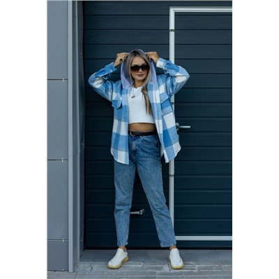 Рубашка женская в клетку с капюшоном РЖКК-01