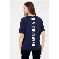 Kadın Lacivert Bisiklet Yaka Tişört