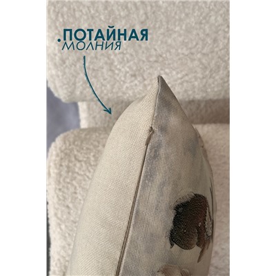 Наволочка декоративная рогожка Снеговик 1 шт