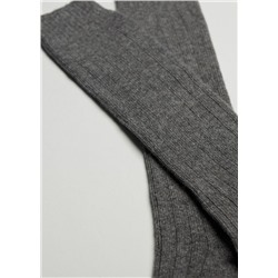 Lange gerippte Herrensocken mit Wolle und Cashmere