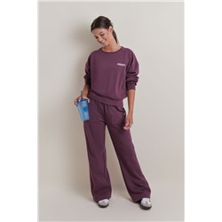 Sudadera corta felpa vino