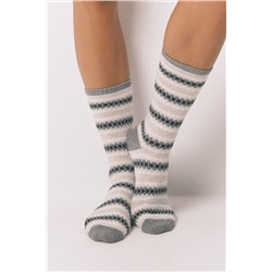 Calcetines largos rombos gris claro