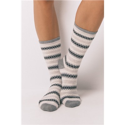 Calcetines largos rombos gris claro