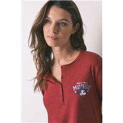 Pijama largo algodón Mickey rojo