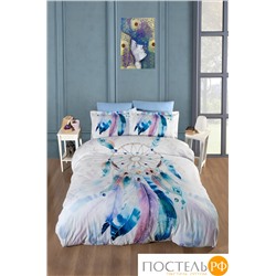 Постельное белье Карвен Stripe Satin с цветным принтом семейное N251-SB001 (7пр.)