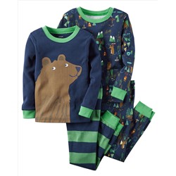 4-Piece Snug Fit Cotton PJs