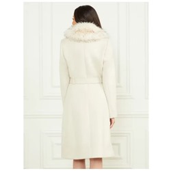 Пальто с поясом и отстегивающимся  воротником из искусственного меха ГЕС*С