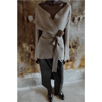 BELTED KNIT CARDIGAN