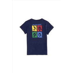 Çocuk Lacivert Bisiklet Yaka Tişört