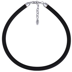 Шнурок (каучук черный 8мм; покрытие родий) 40-45см