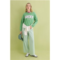 Sudadera felpa algodón verde