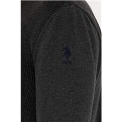 Erkek Antrasit Melanj Basic Triko Hırka