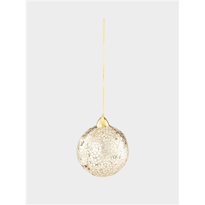 Игрушка елочная, 6 см, пластик/пайетки, шампань, Шар, New year