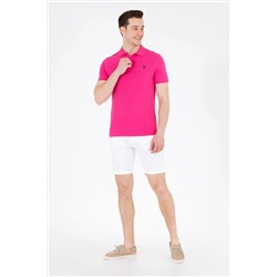 Erkek Fuşya Basic Polo Yaka Tişört