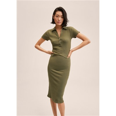 Vestido midi canalé