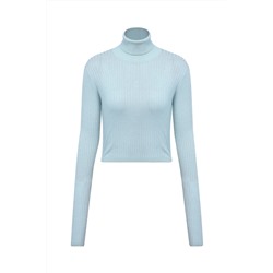 Jersey de lana y pelo de camello Celeste