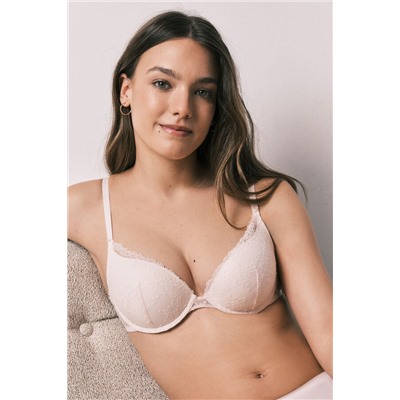 Sujetador push up encaje rosa GORGEOUS