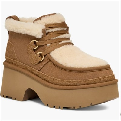Classic New Heights Genuine Shearling Lace-Up Bootie (Women) UGG®