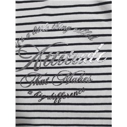 Лонгслив в полоску с принтом из премиального хлопка с эластаном