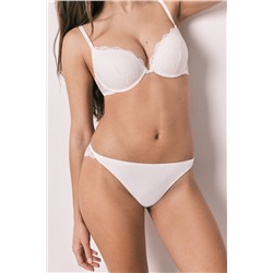 Braga clásica microfibra y encaje blanca