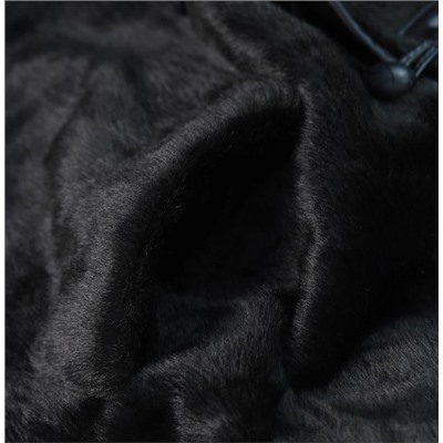 Высококачественная роскошная черная искусственная шуба