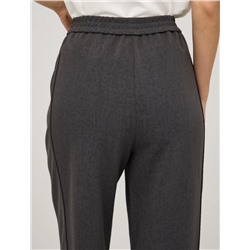 Серые широкие брюки с кантом