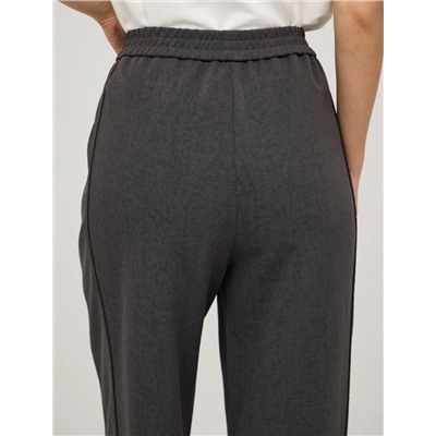 Серые широкие брюки с кантом