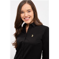 Kadın Siyah Uzun Kollu Basic Gömlek