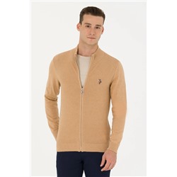 Erkek Kum Melanj Basic Triko Hırka