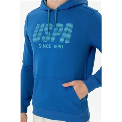 Erkek Saks Kapüşonlu Sweatshirt