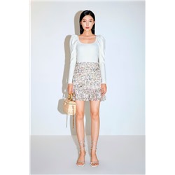 Minifalda Blanco y violeta