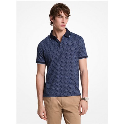 Greenwich Signature Logo Print Cotton Polo Shirt
