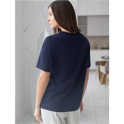 Футболка с принтом свободная из премиального 100% хлопка