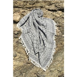 Denizli Concept Siyah Kilim Peştamal - %100 Pamuk Çift Yüz Jakarlı Plaj Havlusu