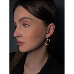 Серьги-пусеты Сердца из серебра с фианитами родированные 925 пробы 12-0194р