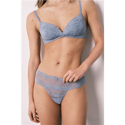 Braga ancha encaje azul