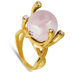 Кольцо (Майорка 14мм розовая; покрытие золото), Есть комплект