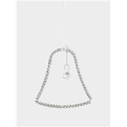 Игрушка елочная, 12 см, пластик/металл, серебристая, Колокольчик, Event