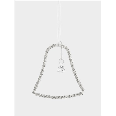 Игрушка елочная, 12 см, пластик/металл, серебристая, Колокольчик, Event