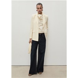 Jeans wideleg tiro bajo rinse wash