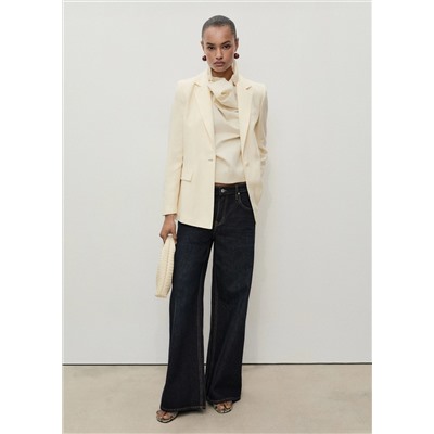 Jeans wideleg tiro bajo rinse wash