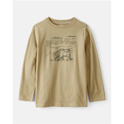OshKosh B'gosh   Boys Fantasy Football Long-Sleeve Graphic Tee - Tan