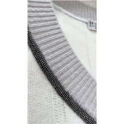 Вязанный пуловер с декоративными элементами в виде цепочек  Brunell*o Cucinell*i