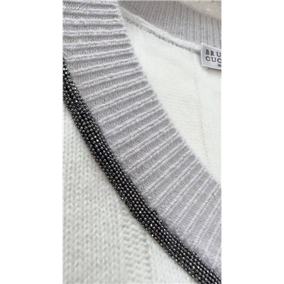 Вязанный пуловер с декоративными элементами в виде цепочек  Brunell*o Cucinell*i