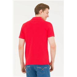 Erkek Kırmızı Basic Polo Yaka Tişört