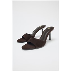 SPLIT SUEDE HIGH-HEEL SANDALS