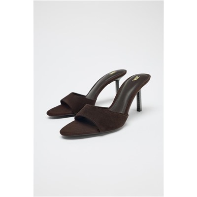 SPLIT SUEDE HIGH-HEEL SANDALS