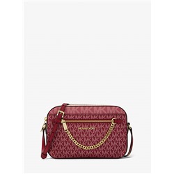 Michael Kors Outlet Jet Set Large Metallic Signature Logo Crossbody Bag