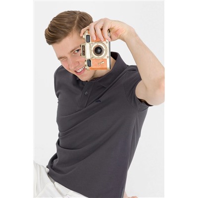 Erkek Antrasit Basic Polo Yaka Tişört