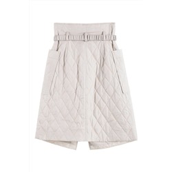 Falda cruzada de seda Beige